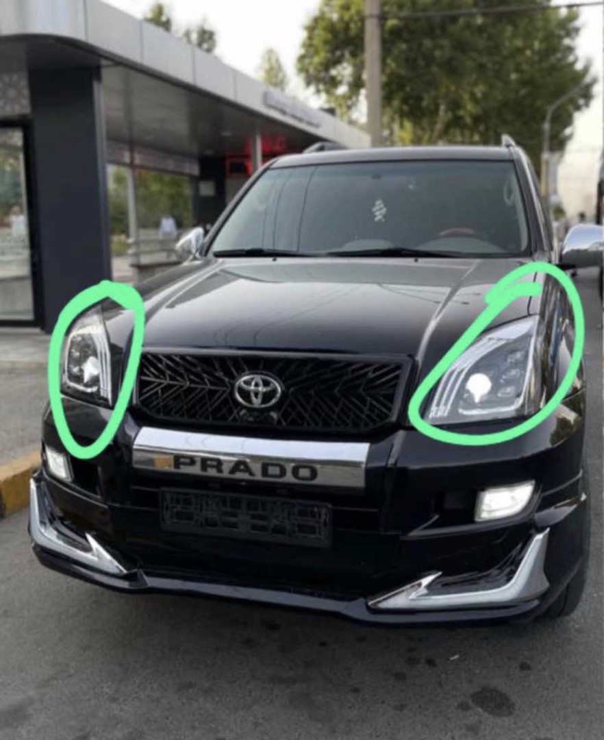 Передние фары 3 лупа для Toyota Prado 1, Душанбе