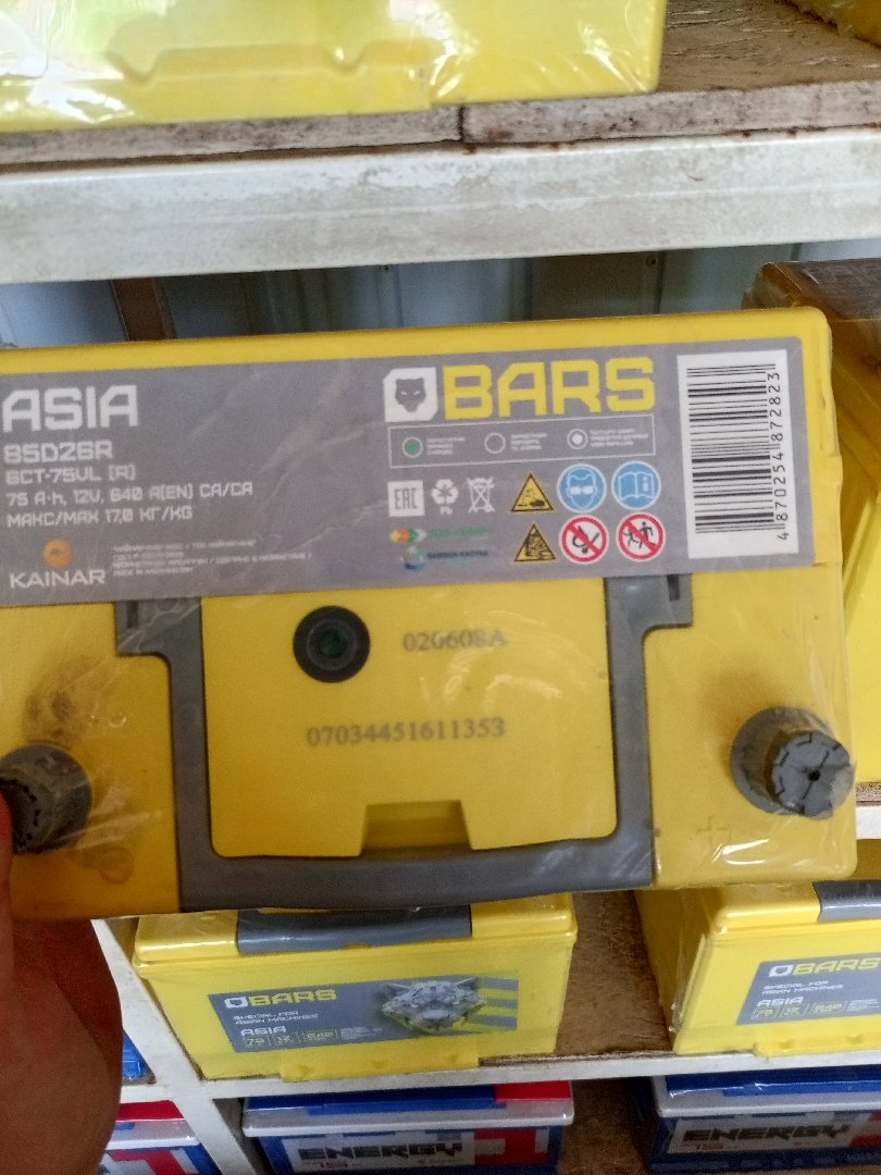 Аккумулятор Bars 75 A, Душанбе