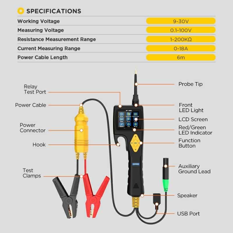 Тестер электрических цепей Autool BT280 launch thinkcar Xtool OBDSTAR Avtel, Душанбе