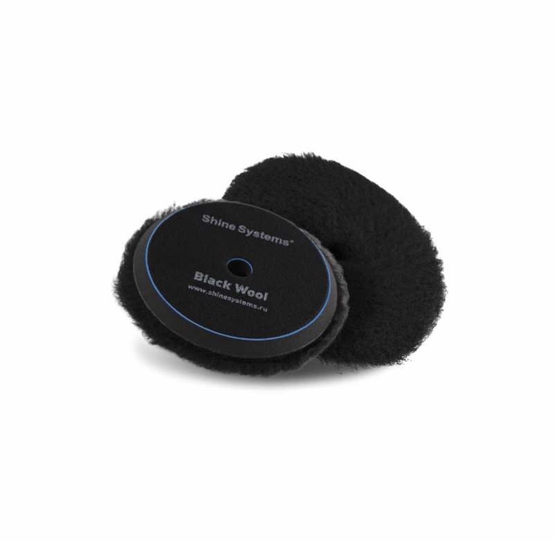 Shine Systems Black Wool Pad - полировальный круг из черного меха, 130, Душанбе